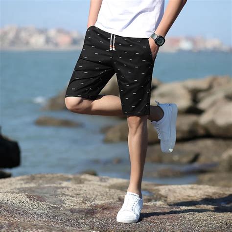 hot summer men clothing breathable beach shorts men pure cotton casual shorts male elastic waits