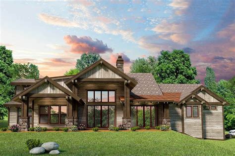 Rugged Craftsman Home Plan With Vaulted Great Room 85262ms