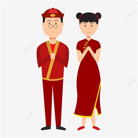 Gambar Pakaian Tradisional Tahun Baru Pasangan Cina Imlek Gong Xi Fa
