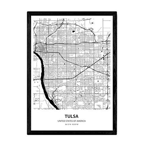 Poster Mapa De Tulsa Usa Láminas De Ciudades De Estados Unidos Mares