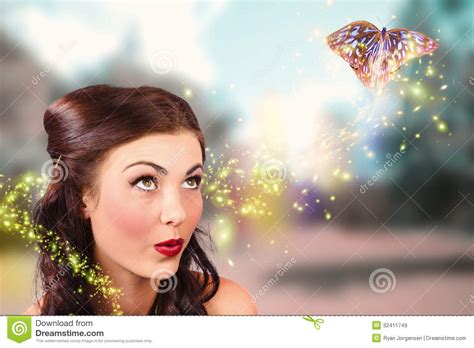 Fantasy Fine Art Beauty Fairy Tale Butterflies Stock Image Image Of