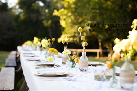 picnic tables | Outdoor wedding tables, Table settings, Wedding table