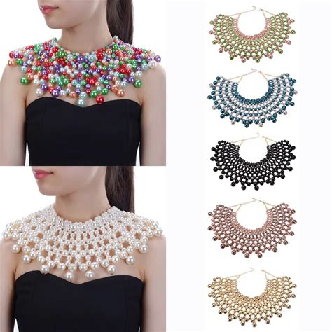 Colors Chunky Statement Necklace For Women Neckcklace Bib Collar Choker Handmade Necklace