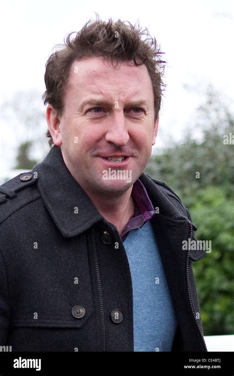 Lee Mack Attends The Horse Racing At Kempton Park Racecourse Surrey