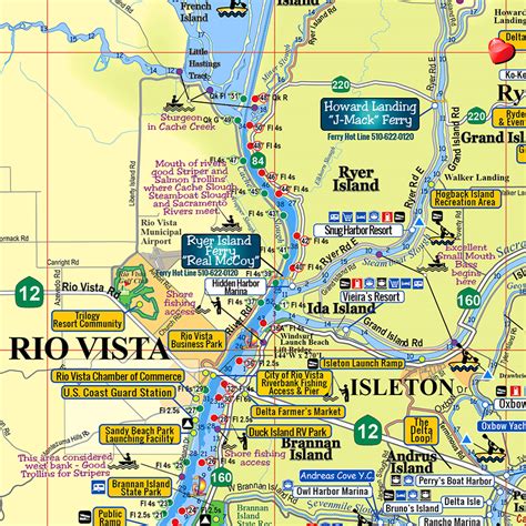 Delta Boating Map Map Of The California Delta