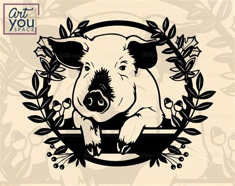 Farm Animal Svg Dxf Files For Plasma Clipart Vinyl File Cricut Pig Dxf
