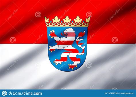 Hesse Germany Realistic Flag Illustration. Stock Illustration - Illustration of patriotic ...