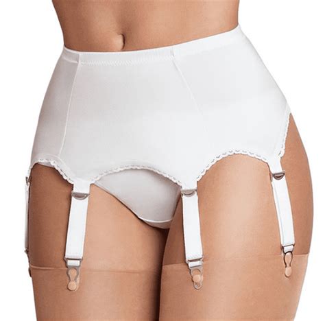 women sexy garter belt 6 straps metal clip suspender belt for thigh high stocking