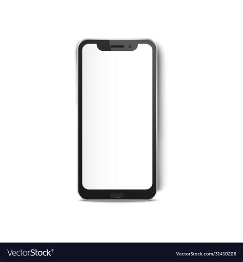 Smartphone Blank White Screen Mockup 3d Realistic Vector Image