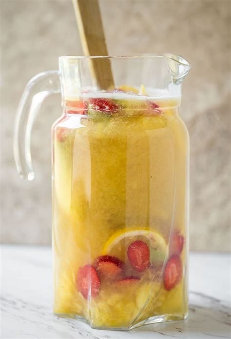 Non Alcoholic Pineapple Strawberry Sangria Healthy Summer Drink Recipe Strawberry Sangria