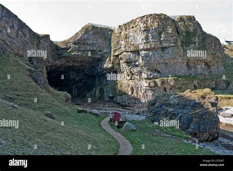 Entrance To The Smoo Cave At Durness In North West Scotland Stock Photo