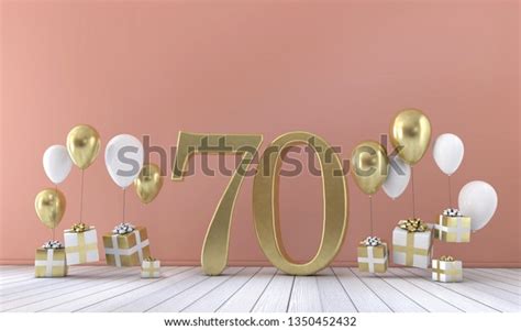Number 70 Birthday Party Composition Balloons Stock Illustration 1350452432