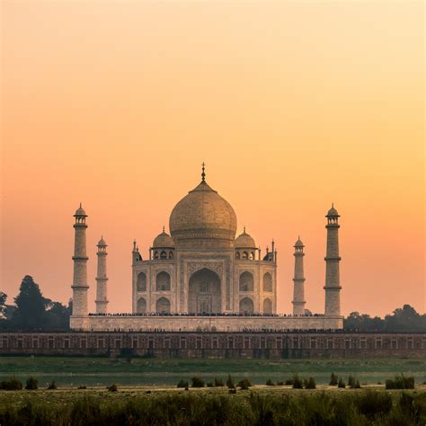 Taj Mahal Wallpaper 4k India Sunset Orange Sky