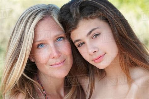 Portrait Of Mother And Daughter Stock Photo Dissolve