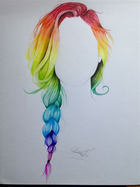 The good news is that it often becomes easier with practice. Rainbow braid hair drawing | My drawings | Pinterest ...