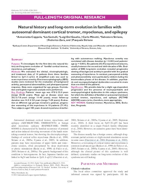 Pdf Natural History And Long Term Evolution In Families With