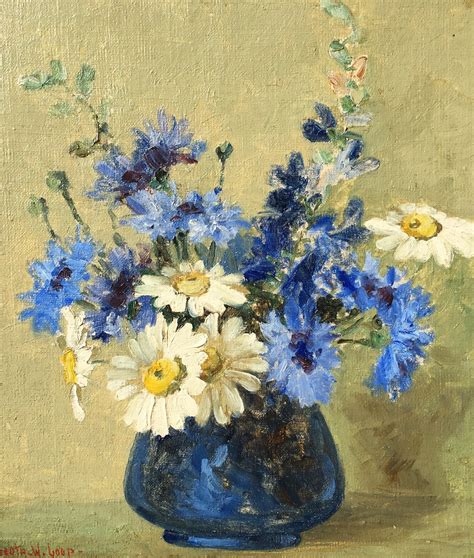 Leota Loop Flowers In A Blue Vase
