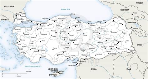 Vector Map Of Turkey Political One Stop Map