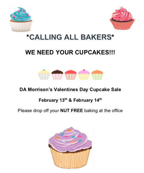 Valentines Day Bake Sale Calling All Bakers D A Morrison School Council