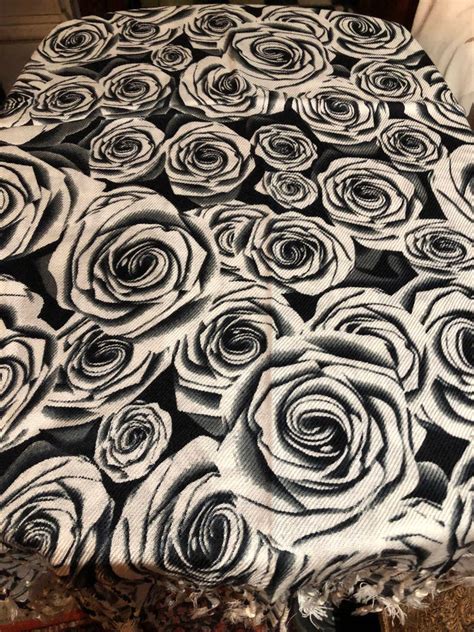 Vintage Styled Black White Rose Pashmina Wrap Shawl Scarf Etsy