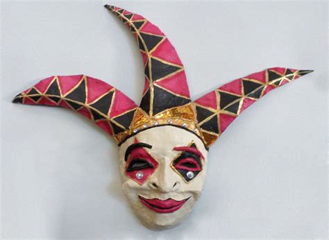 Jester Maskvenetian Masquerade Ball Clown Full Face Mask Etsy