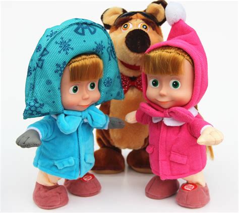 22 30cm Masha And Bear Figure Toys Russian Dancing Walking Talking Singing Doll Birthday Ts