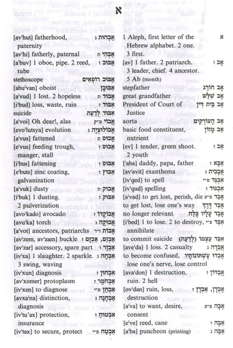 buy english hebrew dictionary with transliteration soft cover israel