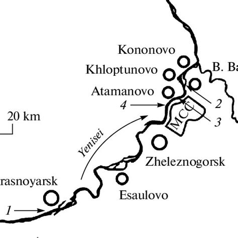 Schematic Map Of The Yenisei River Site With Sampling Points