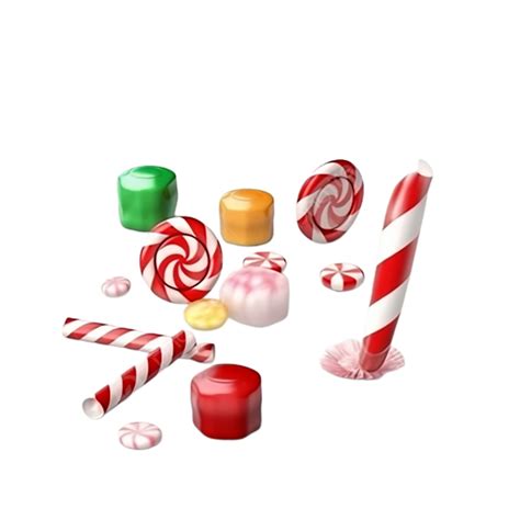 Christmas Candy 3d Gourmet Food Three Dimensional Red Png