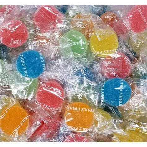 Truly Fruit Soft Jelly Candy Discs Individually Wrapped Fruit Gems