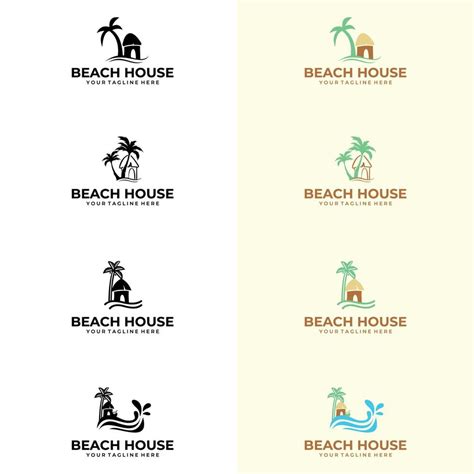 Beach House Logo Design Template Real Estate Logo Beach Resort