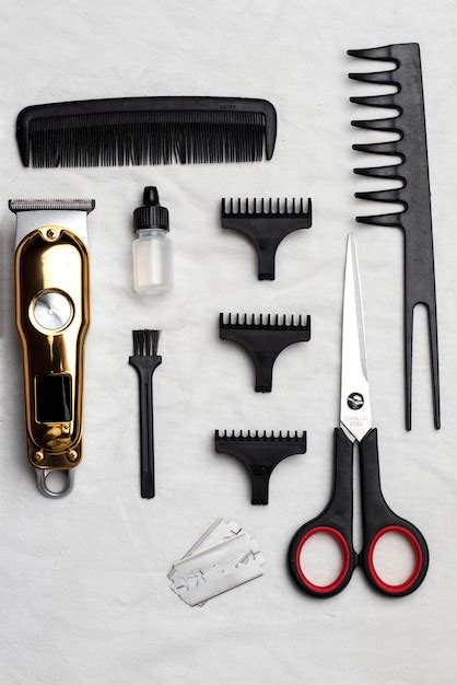 Premium Photo Mens Shaving Equipment Shaving Machine And Scissors