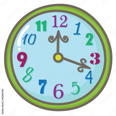 Clock With 12 Hour Clock Face With Numbers Of Different Designs Vector