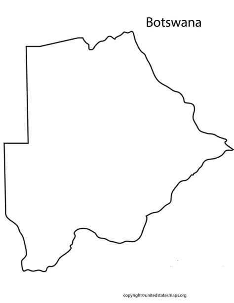 Blank Botswana Map Map Of Botswana Blank