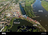 Luftaufnahme, port-Rhein und Containerterminal Emmerich, Emmerich am ...