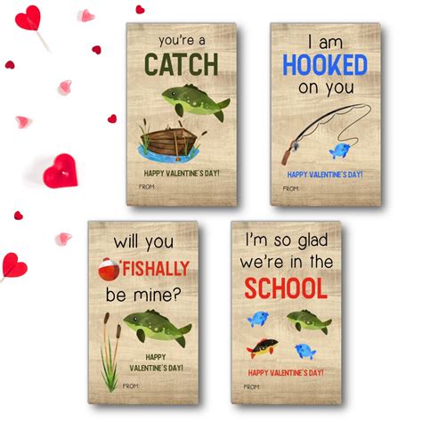 Fishing Valentines Day Cards Rose Paper Press Fish Valentine