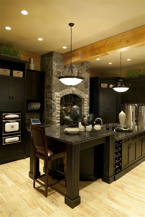 Dark Kitchens With Dark Wood And Black Kitchen Cabinets