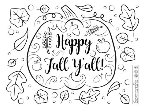 Happy Fall Yall Coloring Page