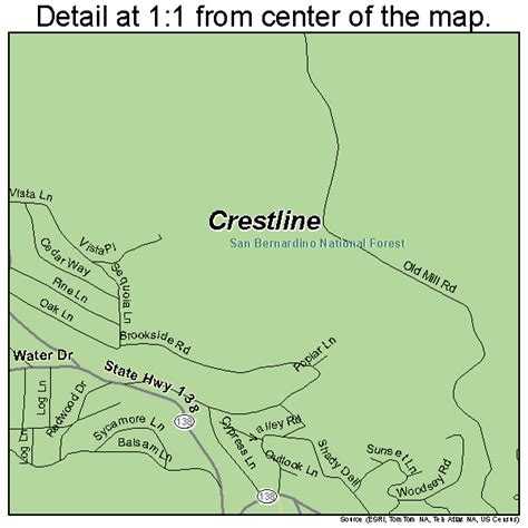 Crestline California Street Map 0617162