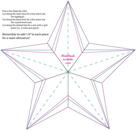 5 Point Star Template Printable Easy Draw
