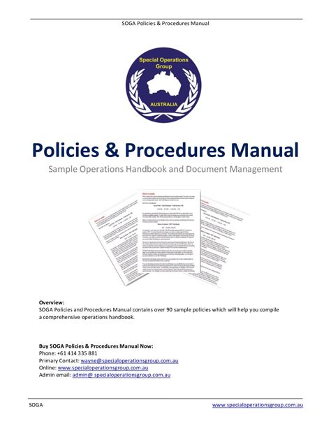 Office Procedures Manual Template Free Collection