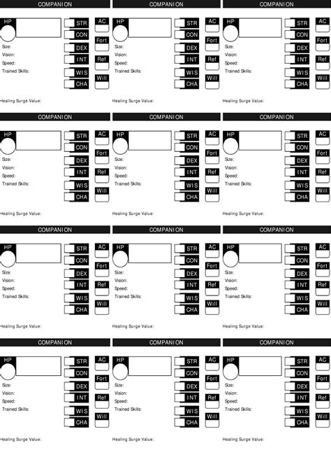Dandd 4th Edition Character Sheets Fillable Pdf Document Images And