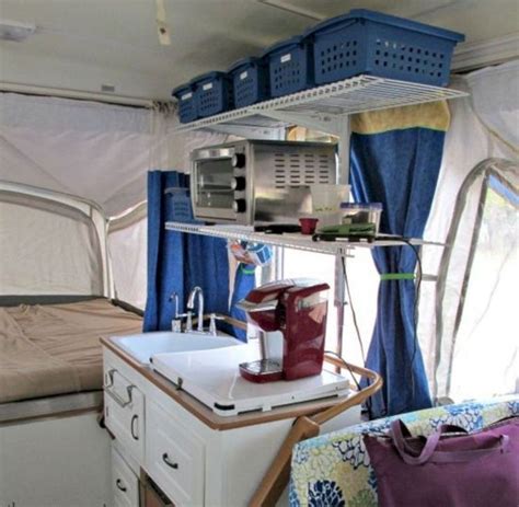 Take down does take a bit longer, especially the first time, so it's a good idea to practice collapsing your tent a few times before you take it camping. Creative But Simple DIY Camper Storage Ideas 38 in 2020 ...