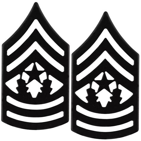 Us Army Command Sergeant Major Subdued Black Metal Rank