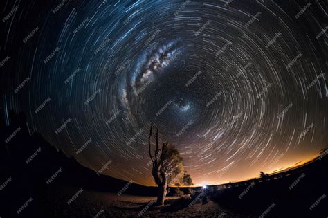 Premium Photo Nighttime Long Exposure Astrophotography Of The Sky