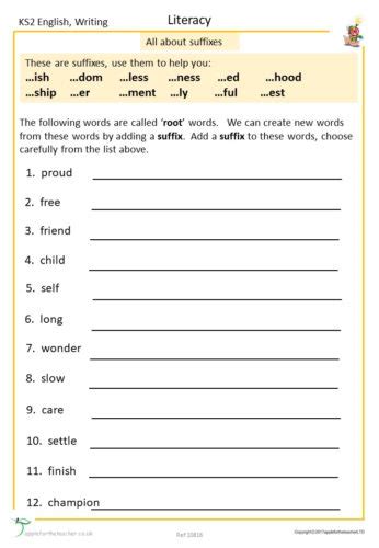 Ks2 maths worksheet is very useful to keep the free mental maths worksheets contains the maths questions for class 4 students.this is beneficial for the kids. Suffix Worksheet | KS2 English | Apple For The Teacher Ltd
