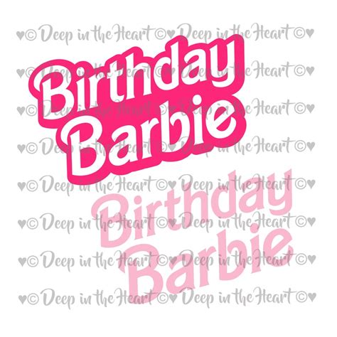 Birthday Barbie SVG PNG Instant Zip File Download Etsy