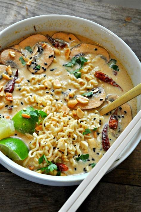 The soon flavor, in the green cup and the kimchi flavor, in the red cup. Vegan Spicy Thai Peanut Ramen - Rabbit and Wolves | Recipe ...