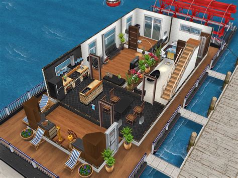 Combine those ideas into a residental lot, do some modifications and you might just build your perfect home! Sims Freeplay House Design // Houseboat 1 | Sims freeplay ...