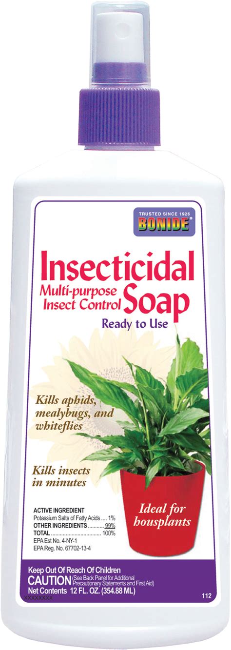 Your organic insecticide is best applied when the above conditions are less severe, like early in the morning or evening. Bonide Products Inc P-Insecticidal Soap Ready To Use 12 Oz ...